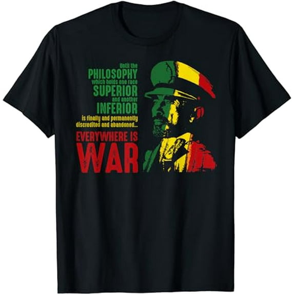 Haile Selassie Speech War Judah Lion Shirt Jah Bless Rasta T-Shirt
