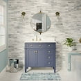 thumbnail image 1 of Hailey 36" Bathroom Vanity with Royal Blue Cabinet and Carrara Marble Top, 1 of 6