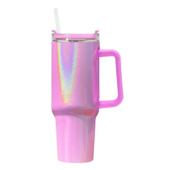 Hailey Brook Designs 40 oz Purple Glitter Holographic Stainless Steel Tumbler Glass