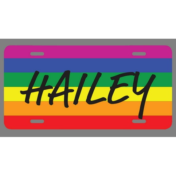Hailey Name Pride Flag Style License Plate Tag Vanity Novelty Metal | UV Printed Metal | 6-Inches By 12-Inches | Car Truck RV Trailer Wall Shop Man Cave | NP2014