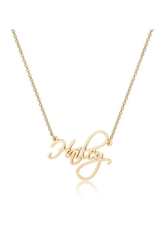Hailey Necklace Personalized, 14K Gold Filled Ivy Name Necklace Personalized Nameplate Necklace Jewelry Gifts for Women Teen Girls