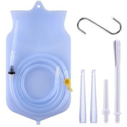 HailiCare Non-Toxic Enema Kit,Colon Cleansing Silicone Enema Bag for Women Men, 5PCS Enema Nozzle Tips Colon Tube Hose Replacement