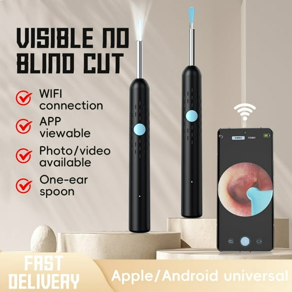 HailiCare Smart Visual Ear Cleaner Portable Visual Ear Pick for Adult Ear Cleaning & Ear Canal Cleaning HD Endoscope Type-C Charging