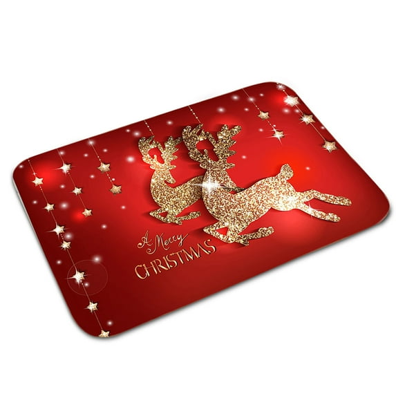 HUUXIW Christmas Bathroom Shower Mat Xmas Santa Claus Printed Toilet Absorbent Non Slip Bathing Rugs Household Decor, Type 9