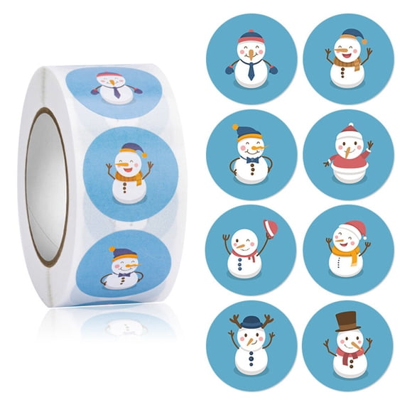 HUUXIW Christmas Themed Seal Labels Envelope Round Stickers Self-Adhesive Scrapbooking DIY Craft Gift Wrapping Decor, Type 2