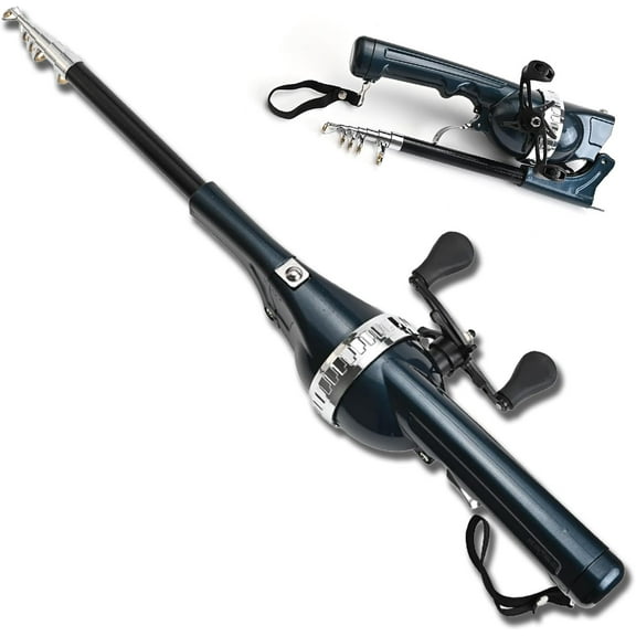Hailnrothwad Rod, Folding Rod, Foldable Lure Fishing Rod, Mini Deep Sea Fishing Rod, Integrated Long Distance, Suitable for Wild Fishing, Sea Fishing, Etc