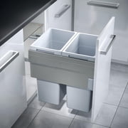Hailo Euro-Cargo 45 Double Waste Bin Sorter 76 Liters 2 x 38L Bins, Soft-Close Pull-Out