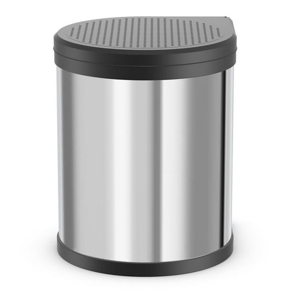 Hailo Compact-Box M Trash Can, 4 Gallon, Lid-Lift, Small Kitchen Bin, Steel