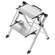 Hailo Folding 2 Step Non-Slip Stool for Home and Kitchen, MK80, Silver/Black