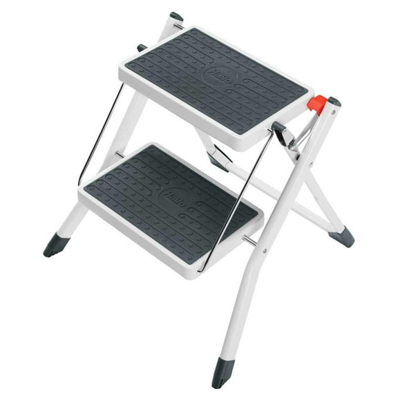 Hailo MK60 Mini Steel Step Stool with Anti-Slip Stairs and 330 lbs Capacity