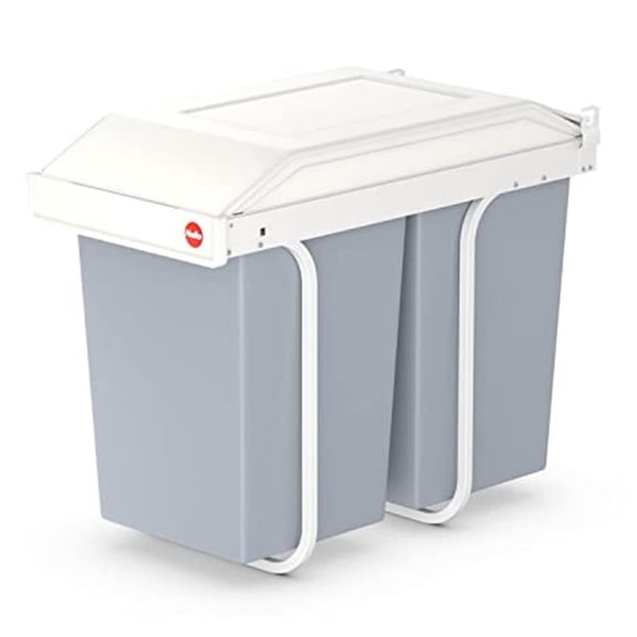Hailo Multi-Box Duo L Dual Trash Can, 3.7 Gal Bins, Pull-Out Cabinet, Blue