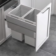 Hailo US Cargo 18 Full Access 54 Liters Waste Bin Soft-Close Pull-Out Organize Space Saver Organizer 2 x 37 Liter Bins