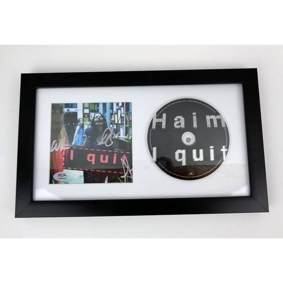 Haim Sisters Band Signed Autograph I Quit CD Framed PSA/DNA COA B