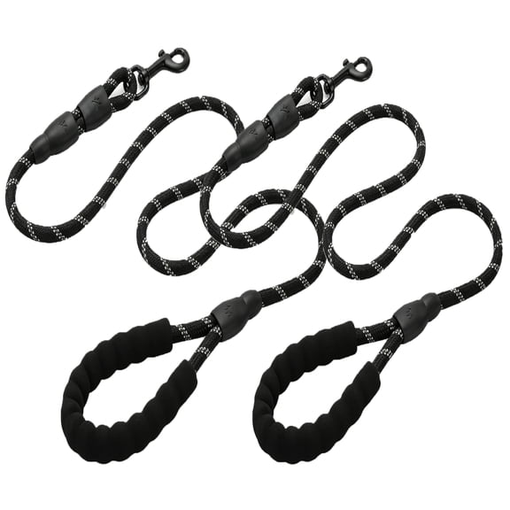 Haimei 2 Piecesc Rope Dog Leash 6.5 ft with Comfortable Padded Handle & Highly Reflective Threads, for Small Medium Large Dogs Puppies