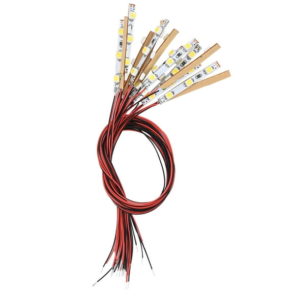 Haimni 15Pcs Pre Wired White Strip Led Smd Led Light Self-Adhesive Flexible 12-18V For Houses Building Ornament Railway Building