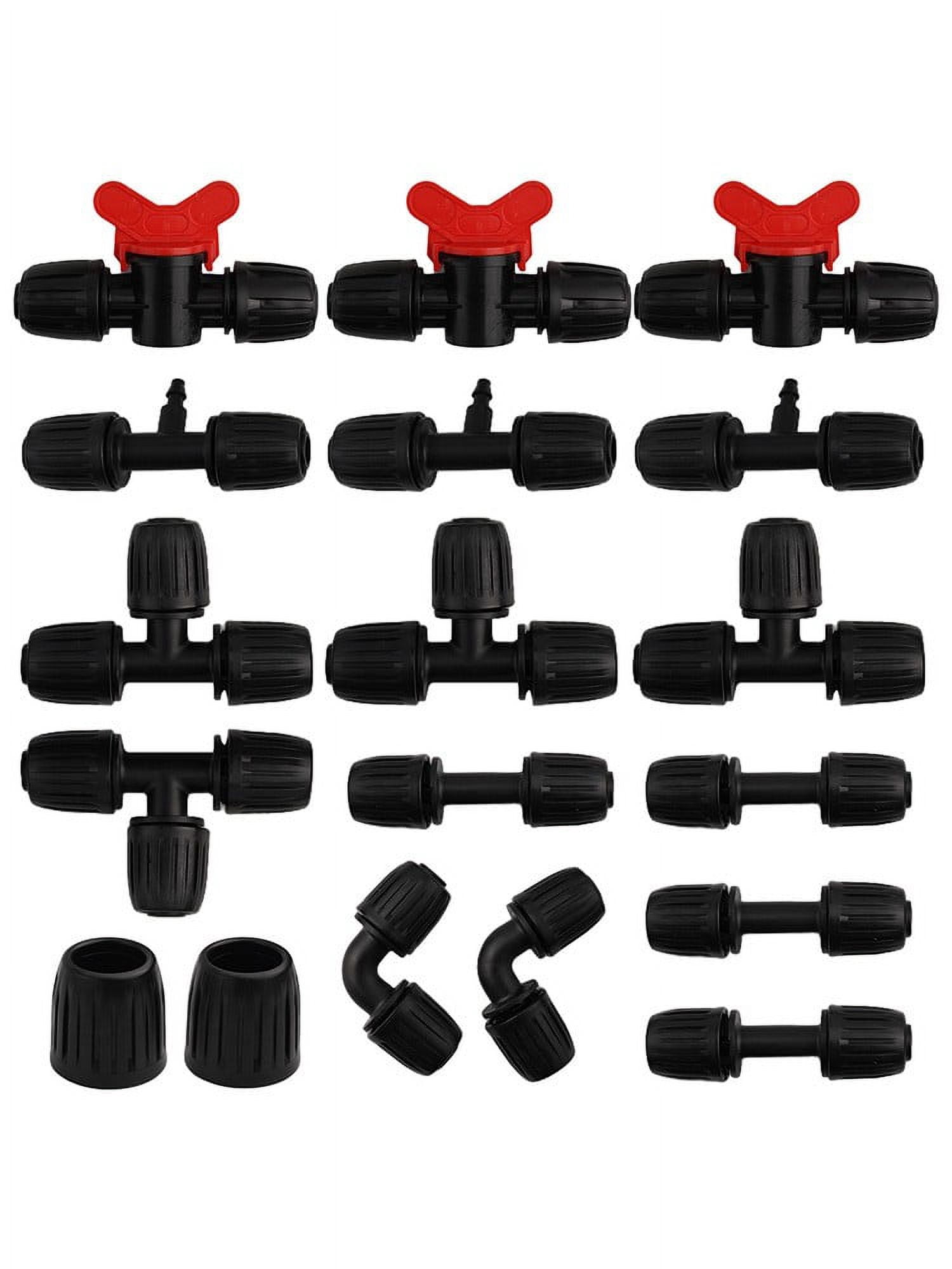 10-Pack Drip Irrigation Valve Connectors - 1/2" Male To 16mm Drip Tape, With Nut | Garden Greenhouse Fitting