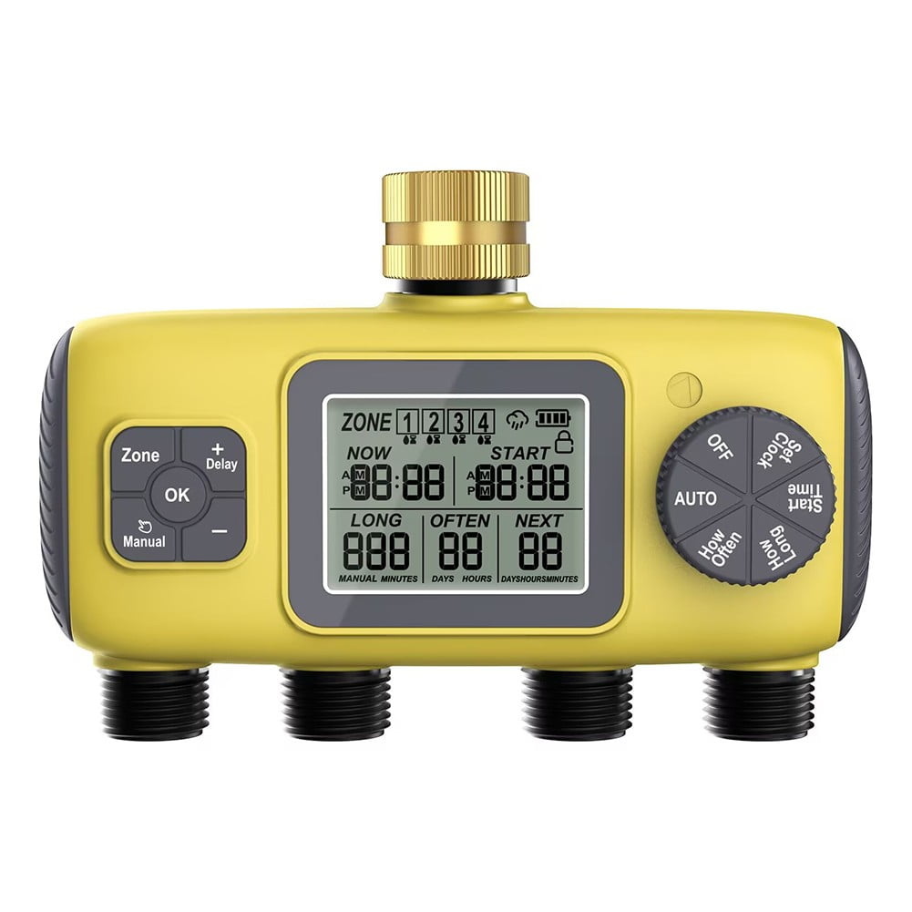 Haimni Automatic 4-Way Garden Irrigation Timer Watering Control ...