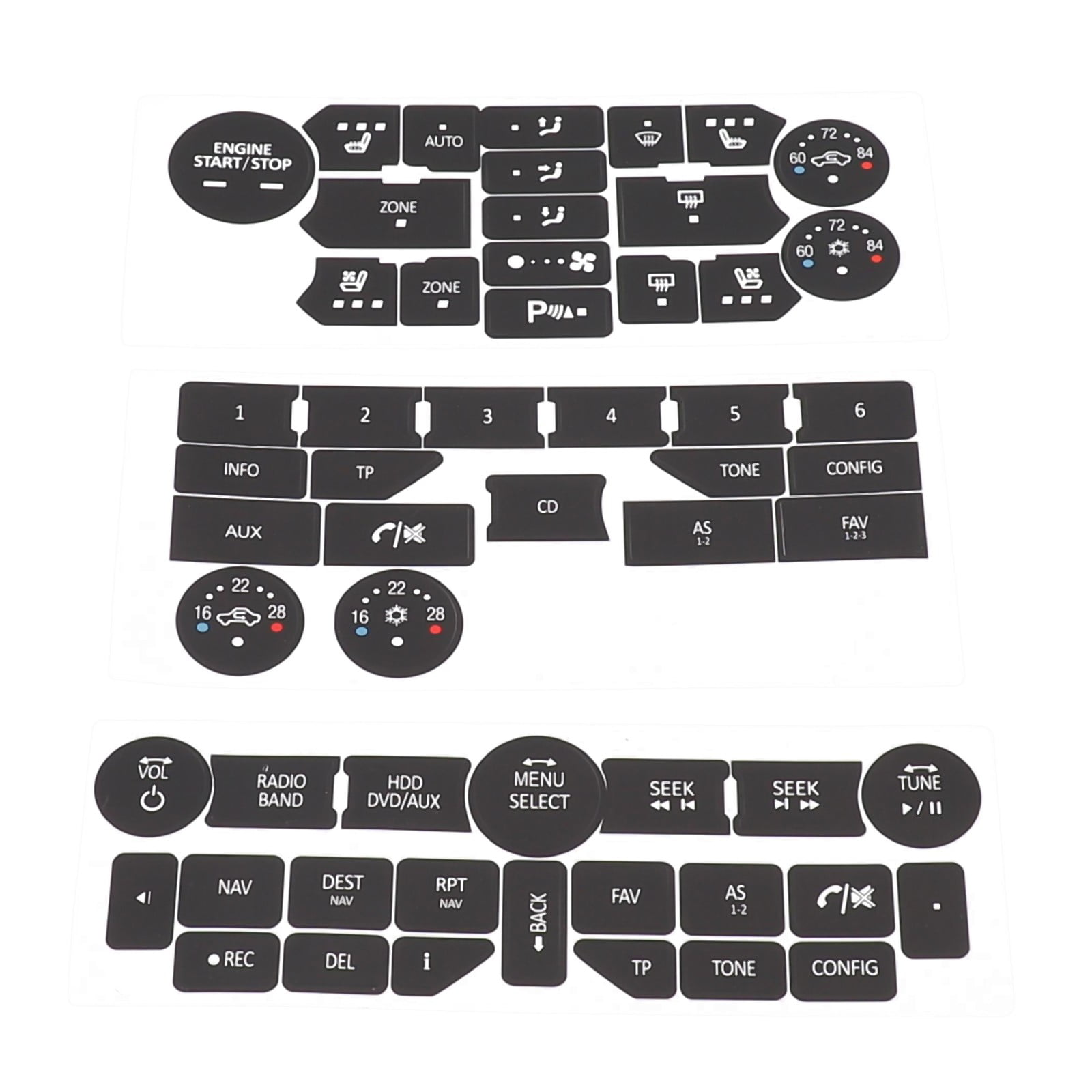 Haimni Button Repair Decals Climate Control Radio Stickers For Saab 3Rd ...
