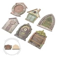 thumbnail image 1 of Haimni Durable Wooden Fairy Doors Pack Of 6 For Garden Gnome Yard Art Sculpture Home Decor Childhood Tale World Statement Piece, 1 of 9
