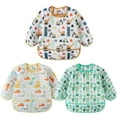 thumbnail image 1 of HaimoBurg 3 Pack Long Sleeve Baby Bibs, Waterproof Sleeved Bib, Toddler Soft Bib for 3-30 Months, 1 of 8