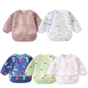 Baby Bibs Long Sleeve Waterproof 5 Pack for 5-30 Months