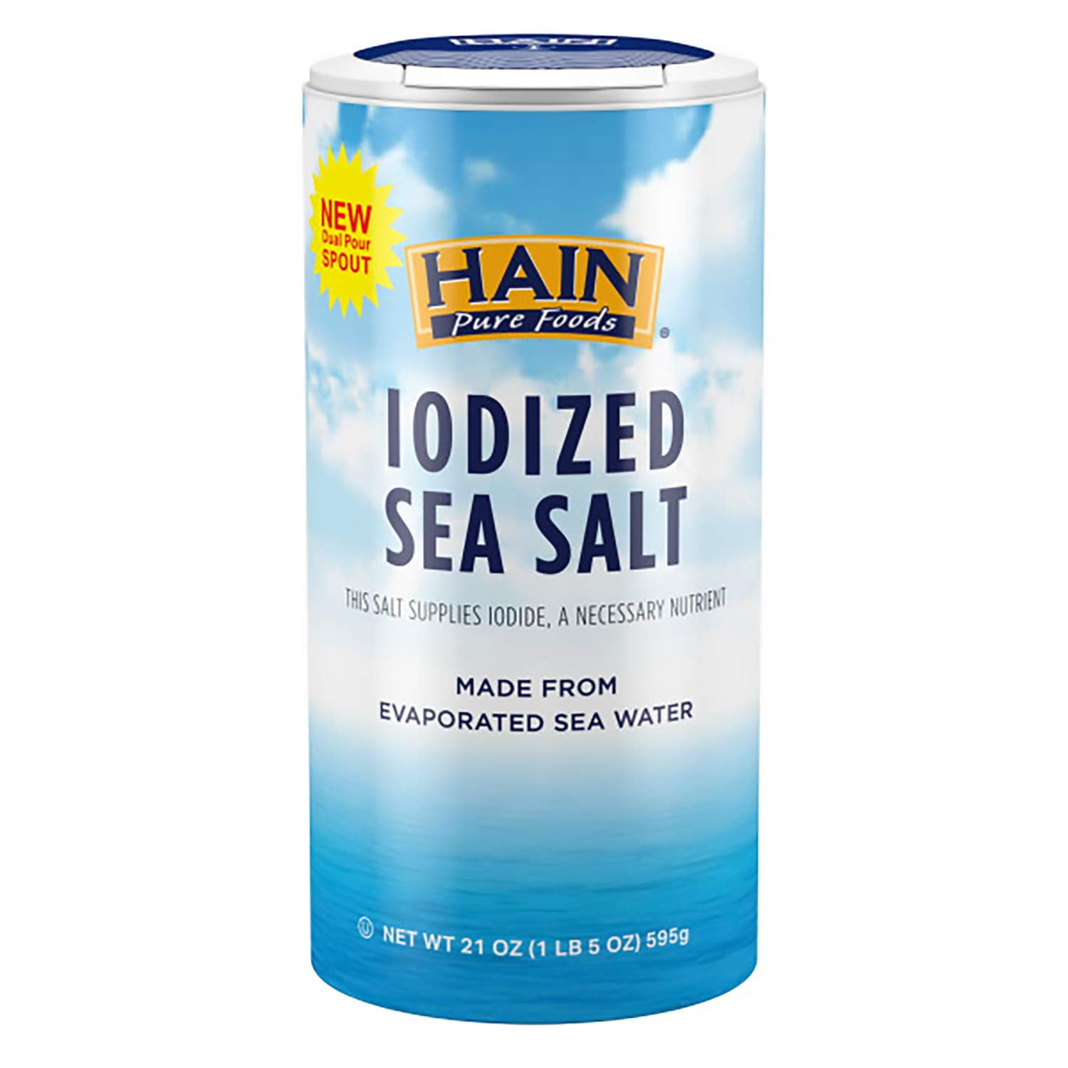Hain Pure Foods Iodized Sea Salt, 21 oz Pack of 3