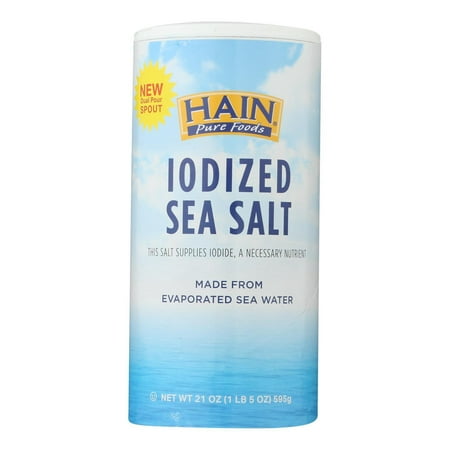 Hain Sea Salt - Iodized - Case of 8 - 21 oz