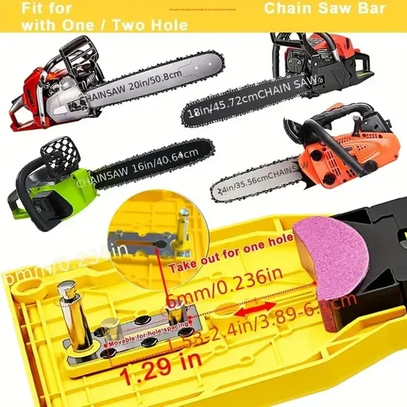 Hainsaw Teeth Sharpener, Portable Chain Saw Sharpener Tool, Chainsaw Sharpener Universal Chain Saw Blade Sharpener, Chainsaw Sharpener Jig For 12"-22" Chain ()Saws (Plus 2 Crescent Grindstones)
