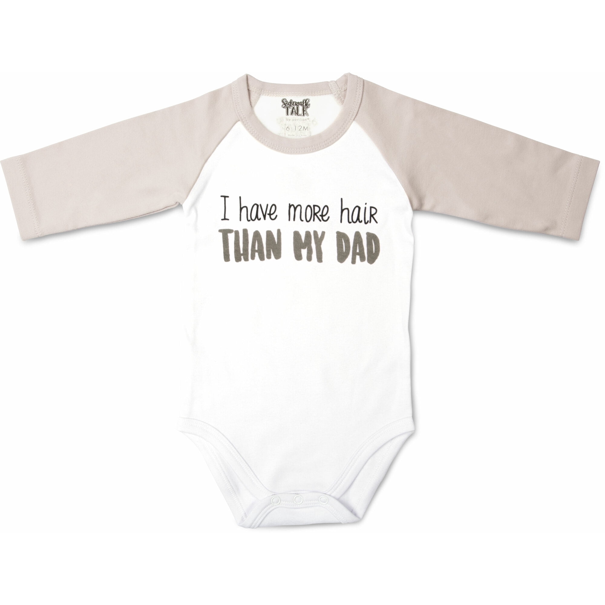 Hair - 12-24 Months 3/4 Length Gray Sleeve Onesie