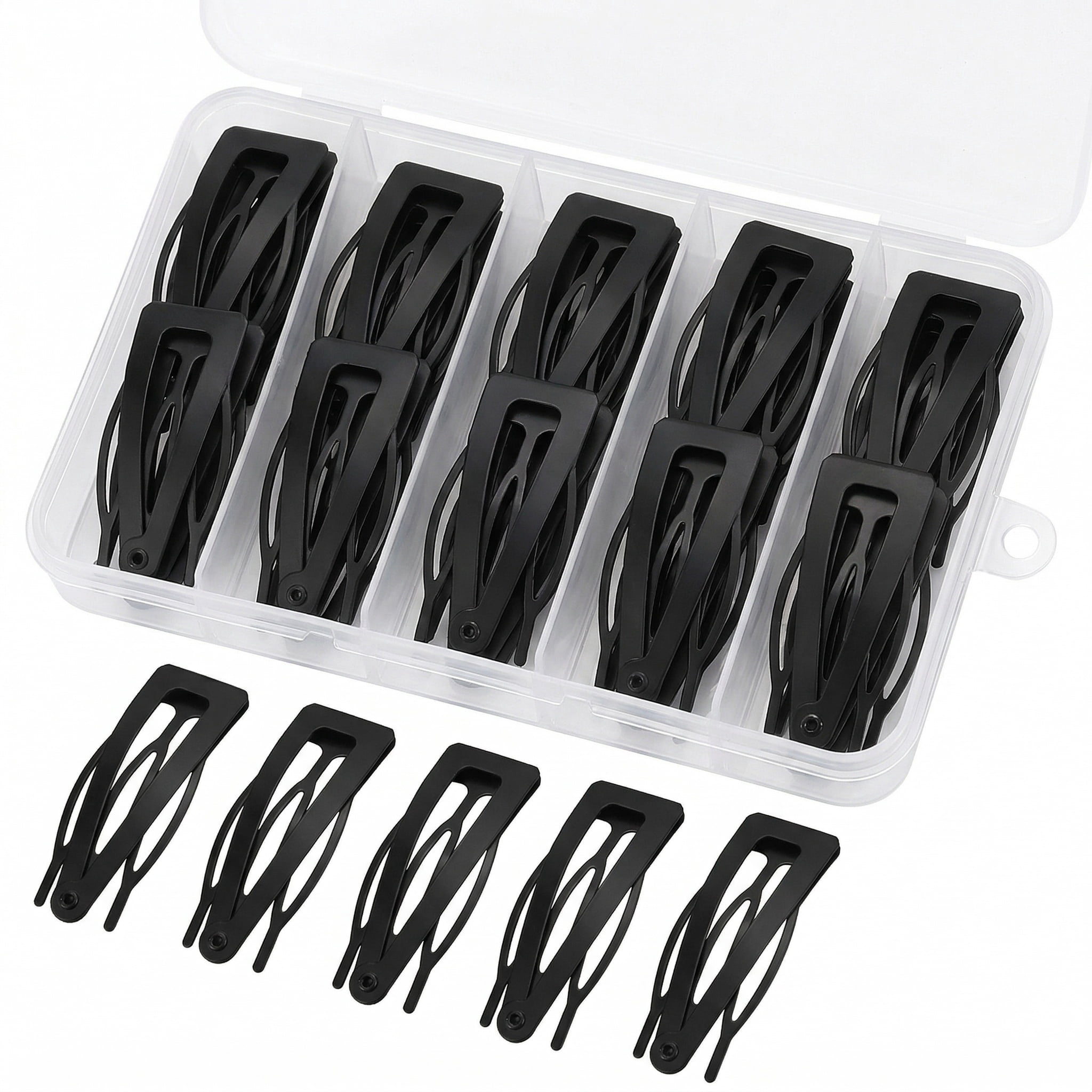 Small Power Clips DUALFERV, Hair Accessories, 40pcs Small Metal Snap Clips, Black ...
