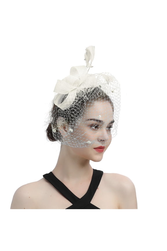 Hair Accessories CQXIDFH Women Bow Decor Top Fascinator Hat, Stylish Hair Clip Headband, Formal Headwear for Cocktail Ball Wedding Church Events (A, One Size)