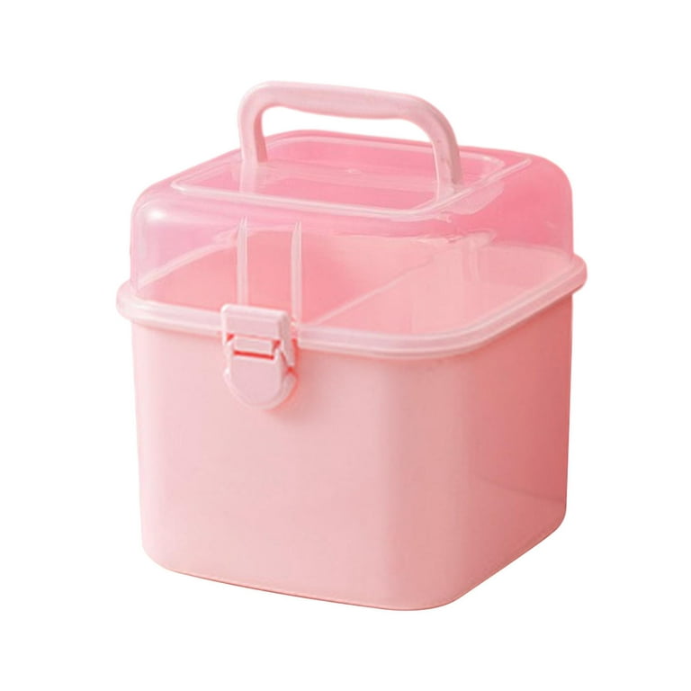 Hair Accessories Container Lockable Stackable Multipurpose Pink for  Children 2 Layers S