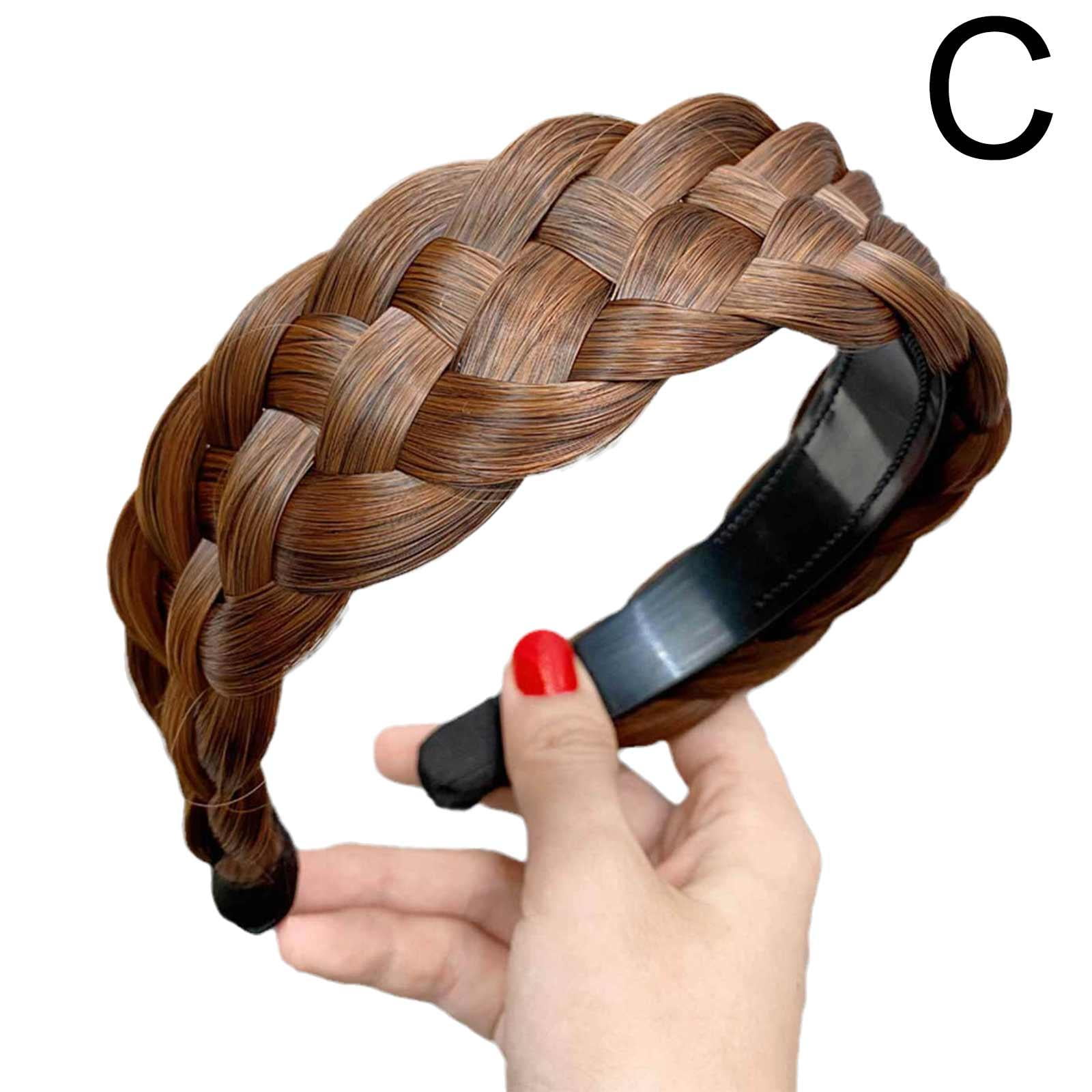 Hairro Braid Hairband Braided Hair Band Braided Hairband Braid Headband  Synthetic Hair Plaited Braided Headband Hair Braided Hairpiece Thick Chunky