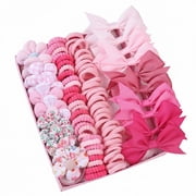 Hair Accessories for Girls 230Pcs Gift Set, Colorful Elastic Hair Ties with Satin Bows, Butterfly HairClips and Floral Patterns, Soft Ponytail Holders for Toddlers Kids Children