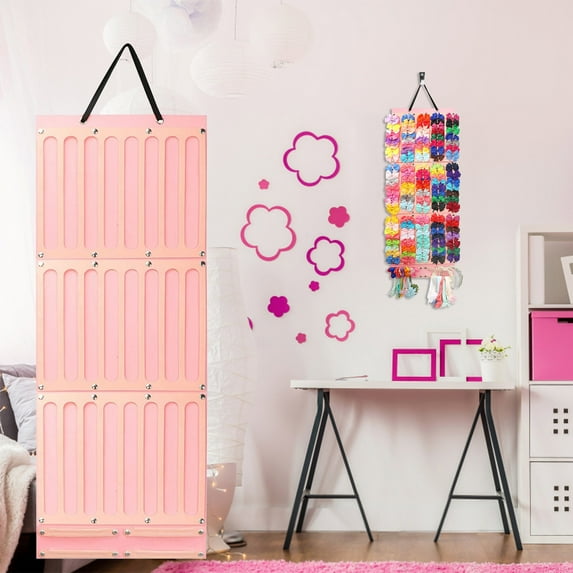 Hair Accessories Organizer under $5! Yrmaups Children's Hair Accessories Storage Hanging Bag, Felt Hair Bow Holder forbabyGirl, Wall Mount Hair Organizer, Hanging Jewelry Bag for Hair Clips
