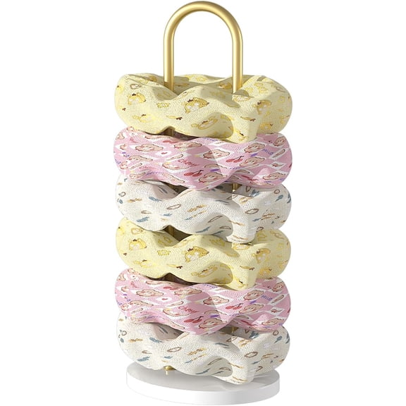 Hair Accessories Organizer Display Stand, Premium Metal & Acrylic Scrunchie Holder, Stylish Hair Tie Storage for Bathroom Counter & Dresser