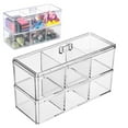 thumbnail image 1 of Hair Accessories Organizer for Girls - 2-Pack Clear Acrylic Stackable Drawers with Lids, Bathroom Vanity Storage for Clips, Scrunchies, Bobby Pins Organizer (Double-Layer Storage Box), 1 of 4