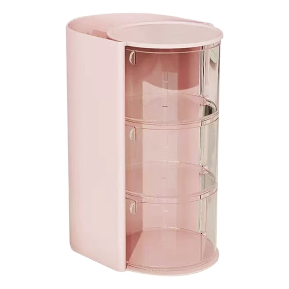 Hair Accessories Organizer with Hair Brush Holder, 3-Layer Jewelry Storage Box, Rotatable Makeup Brush Holder, Desktop Cosmetic Case, Travel Jewelry Box for Rings, Earrings, Necklaces, Makeup