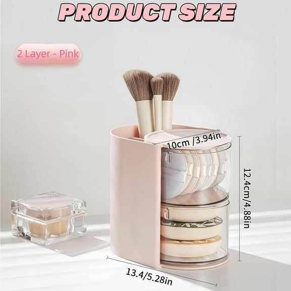 Hair Accessories Organizer with Hair Brush Holder, Rotatable Makeup Brush Holder, Use for Headband Holder, Hair Clip Organizer, for Earring, Bracelet, Ring, and Hair Organizer Storage Pink