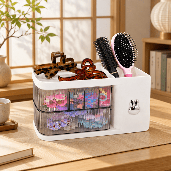 Hair Accessories Organizer With Brush Holder For Clips Tie