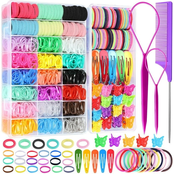 Hair Accessories Set for Girls,Cute Hair Ties Hair Clips Set for Kids Colorful