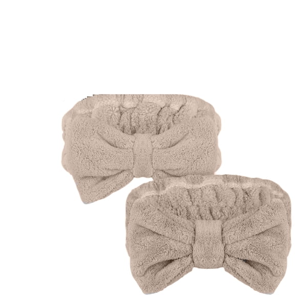 Hair Accessories Soft Carol Fleece Turban Bowknot Hair Band Custom Makeup Bow Spa Headband for Women
