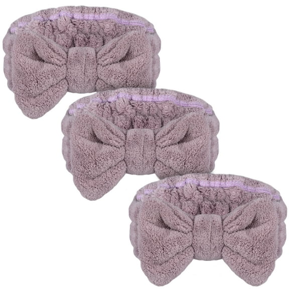 Hair Accessories Soft Carol Fleece Turban Bowknot Hair Band Custom Makeup Bow Spa Headband for Women