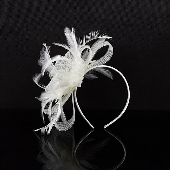 Hair Accessories Wedding Feather Hair Clip Aliceband Ladies Day Races Fascinator Headband Royal Ascot BEIGE