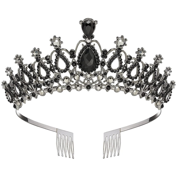 Hair Accessories for Women, Princess Crown Headband with Combs for Wedding & Prom