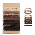 thumbnail image 1 of Hair Accessory Set: 20 Bohemian Style Headbands, 5 Neutral Colors, 4 Fashionable Headband Bracelets, Suitable for Thick or Sparse Ponytails, Coffee Series, 1 of 7