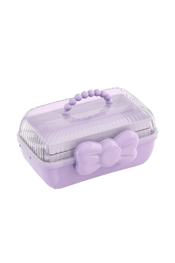 Hair Accessory Storage Box, Multi-layer Partition Organizer, Transparent Plastic Container, Cute Hair Clip Storage, Elegant Hair Accessory Storage Box