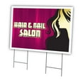 thumbnail image 1 of Hair And Nail Salon 24" X 36" Yard Sign & Stake | Advertise Your Business | Stake Included Double Sided Image | Made in The USA, 1 of 3