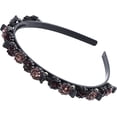 thumbnail image 1 of Hair Band Edging Headband Men's and Women's Sports Hair Band Hoop Top Metal Double Bangs Flower Rhinestone Hair Accessories (Color : GCB039), 1 of 5