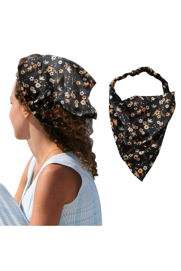 Hair Bandanas For Women, Floral Hair Bandanas Head Kerchief, Print Hair Scarf, Triangle With Ties One Size, Size One Size Bandana Scarf